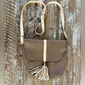 GiGi New York Leather Tassel Crossbody Purse
